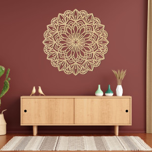 Wooden mandala on the wall flower essence - ESSENTIA