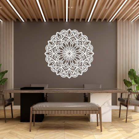 Wooden mandala for the wall with a detailed ornamental pattern