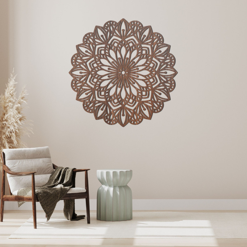 Wooden wall decoration in the shape of a mandala - PETALUM