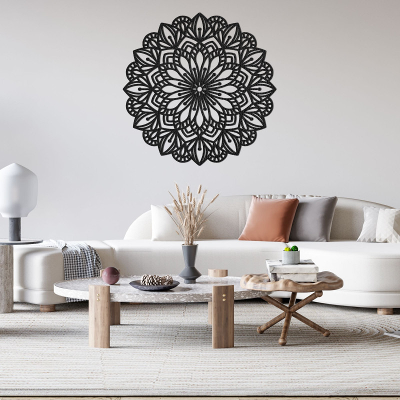 Elegant wall decoration - wooden mandala with a harmonious design.
