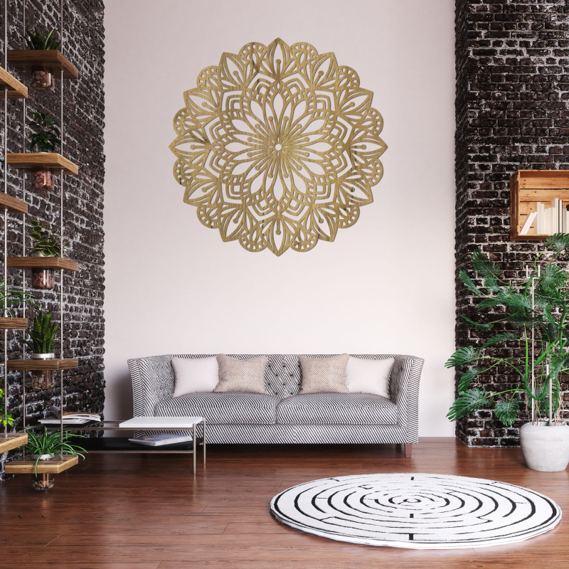 Wooden wall decoration in the shape of a mandala - PETALUM