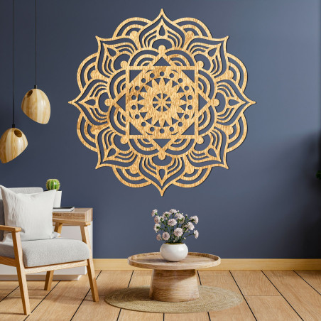 Wooden mandala wall decoration