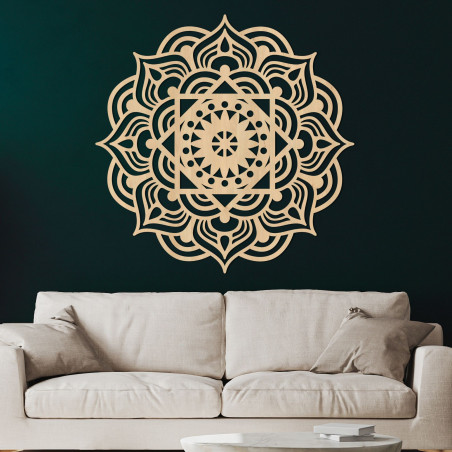 Oriental wooden mandala wall painting - SYMMETRY Oriental wooden mandala wall painting - SYMMETRY