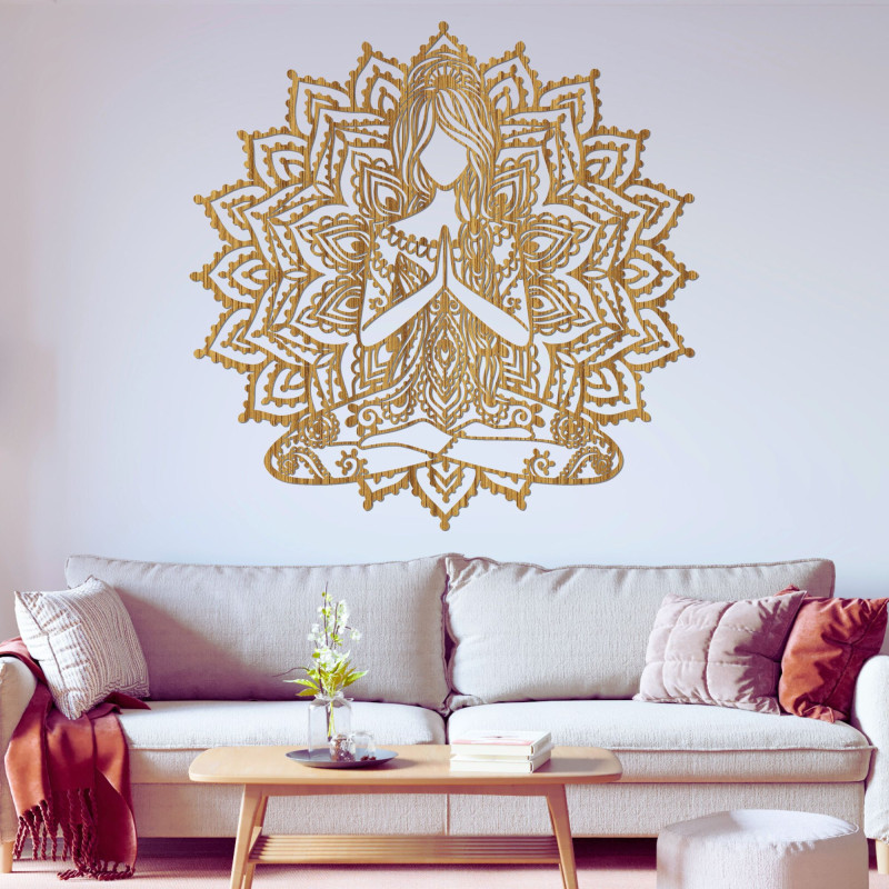 Wooden mandala wall decoration - SERENITAS