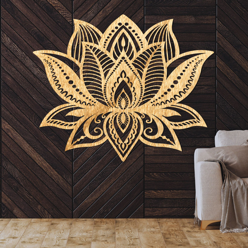 Wall decoration wooden mandala flower - COR LUCIS