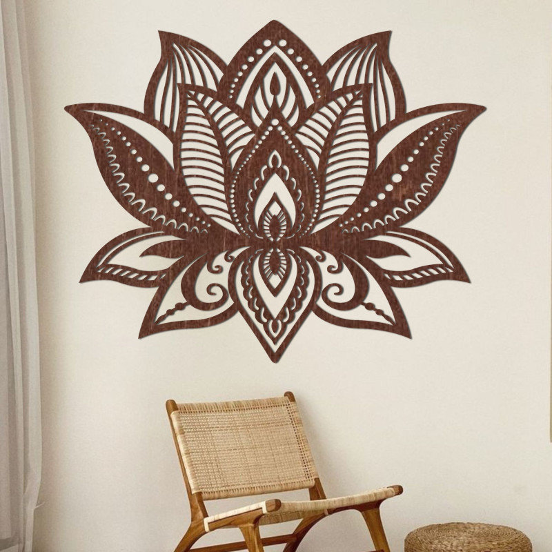 Wall decoration wooden mandala flower - COR LUCIS