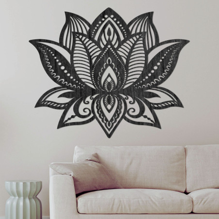 Hand-carved wooden lotus flower - a unique wall accessory for the living room or bedroom. Hand-carved wooden lotus flower - a unique wall accessory for the living room or bedroom.