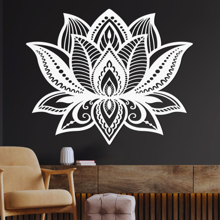 Stylish wooden lotus flower - original wall decoration with a natural design. Stylish wooden lotus flower - original wall decoration with a natural design.