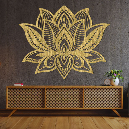 Elegant wooden lotus flower - wall decoration for lovers of natural style. Elegant wooden lotus flower - wall decoration for lovers of natural style.