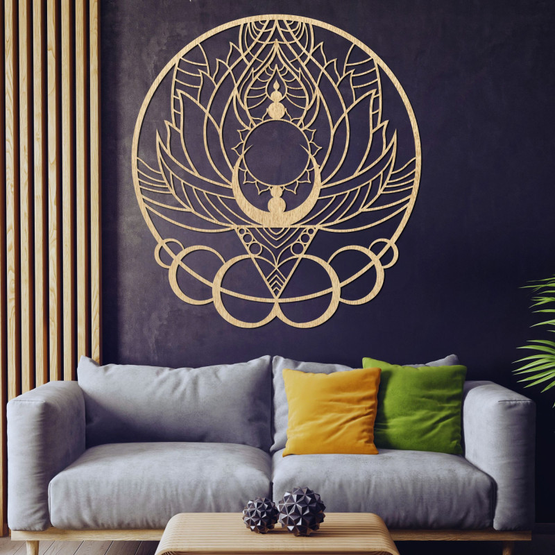 Carved wall picture of a sun flower - FLOS