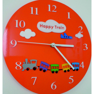 Modern wall clock made of plexiglass. Trendy wall clock as a gift. X-momo clock. PMMA