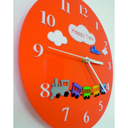 Modern wall clock made of plexiglass. Trendy clock on the wall as a gift. X-momo clocks. PMMA Modern wall clock made of plexiglass. Trendy clock on the wall as a gift. X-momo clocks. PMMA