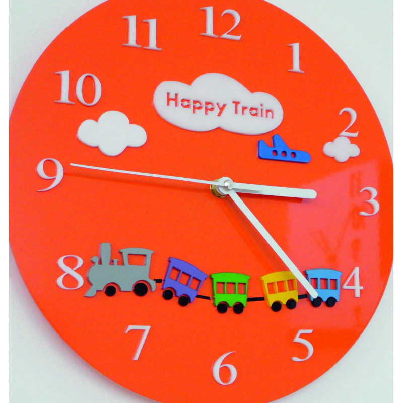 Modern wall clock made of plexiglass. Trendy wall clock as a gift. X-momo clock. PMMA