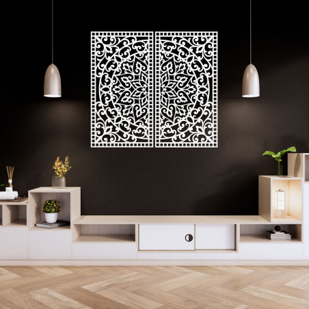 Mandala Ornament Wall Set – Decorative Wooden Picture, 2 Parts