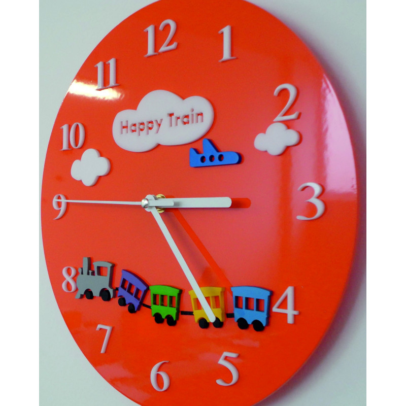 Modern wall clock made of plexiglass. Trendy wall clock as a gift. X-momo clock. PMMA