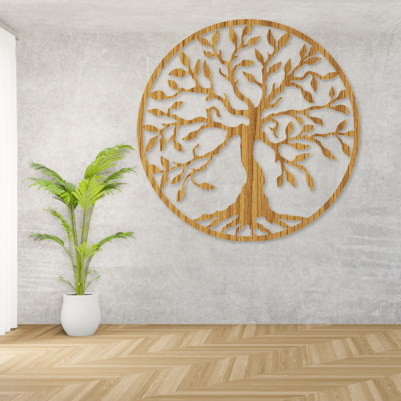 Wooden picture - Tree of life in a circle