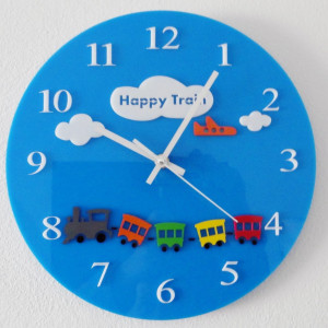 Wall clock blue for children's room Dimension 30 x30 cm I SENTOP FL-z97