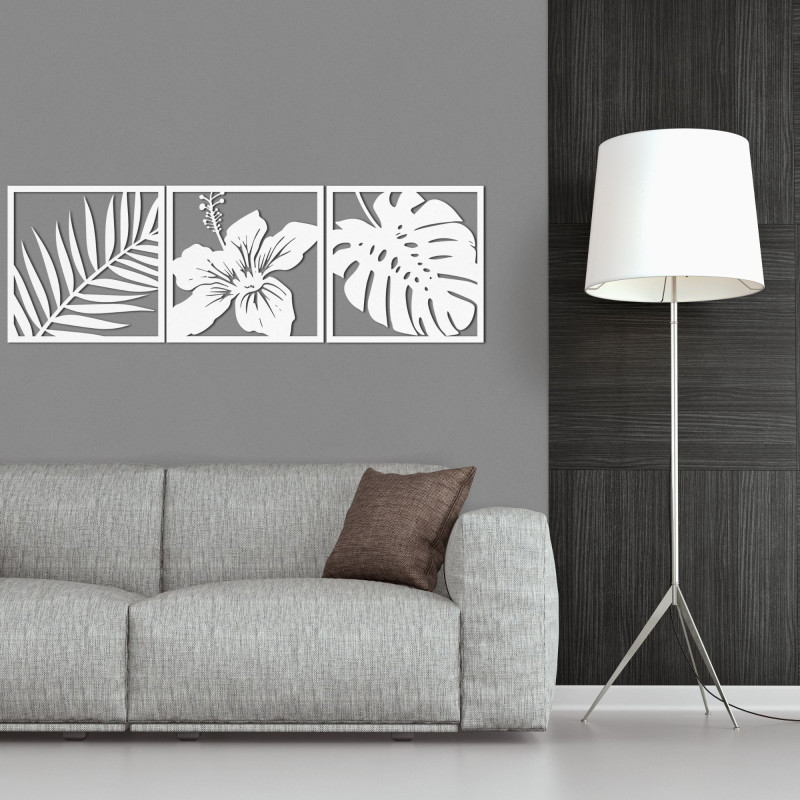 The image leaf monstera, flower hibiscus, palm leaf - NARUTAL