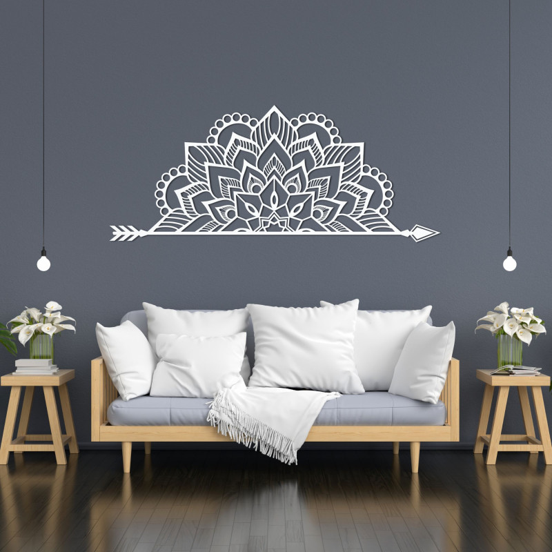 Modern wooden mandala with a geometric pattern bringing harmony and peace to your home