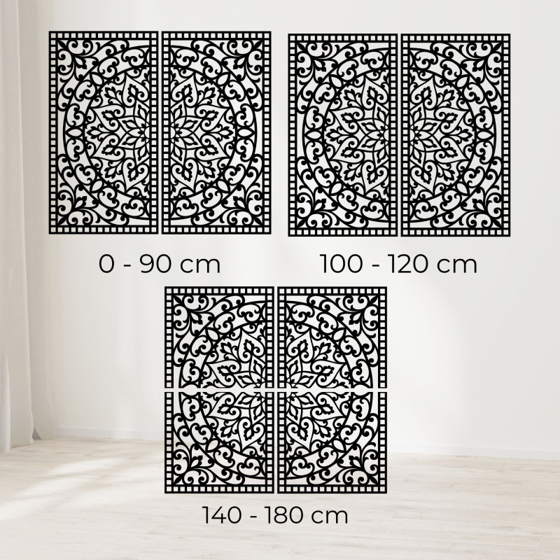 Wooden 3D Mandala on the wall – Carved diptych in boho style