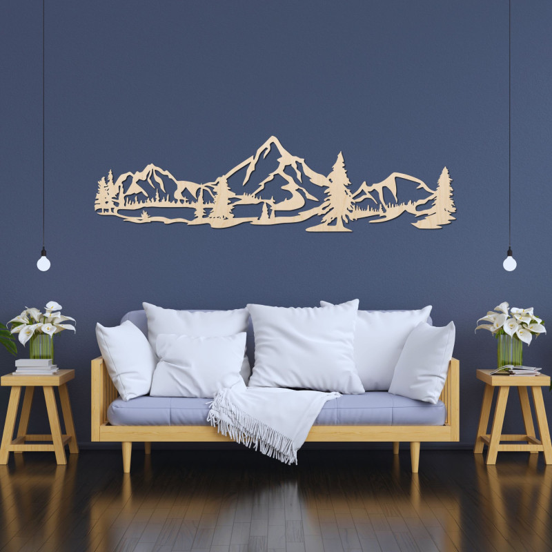 Wooden wall decoration forest of mountains - MONTIS