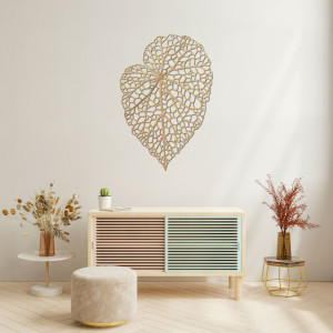 Wooden picture with a leaf in a minimalist style for a modern and harmonious interior 2