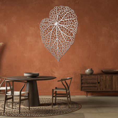 Wooden picture with a leaf in a minimalist style for a modern and harmonious interior