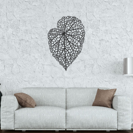 Wooden picture with a leaf in a minimalist style for a modern and harmonious interior