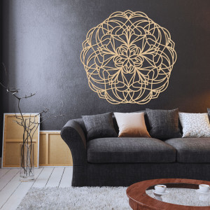 Carved wooden mandala wall decoration - MOLLIS 2