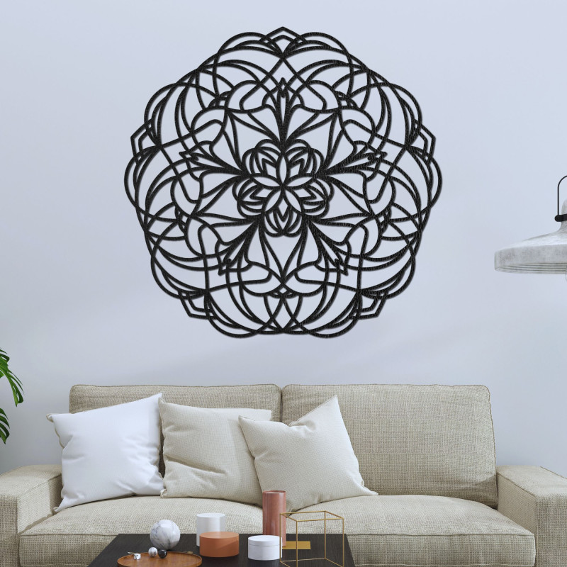 Carved wooden wall decoration mandala - MOLLIS