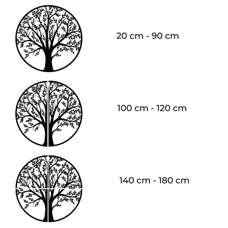 Elegant wooden Tree of Life in a circle for a harmonious modern interior