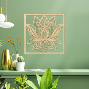 Mandala lotus flower in elegant square design - ALAKSTRA