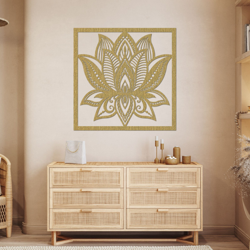 Mandala lotus flower wall design square - ALAKSTRA