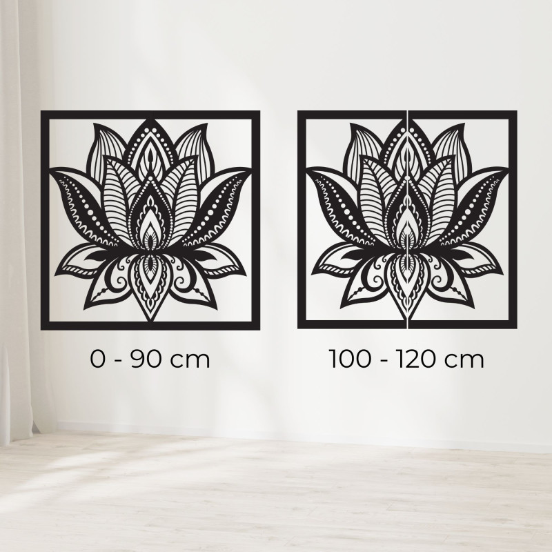 Mandala lotus flower wall design square - ALAKSTRA
