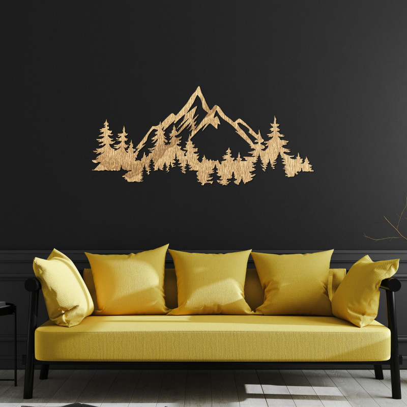 Modern wooden wall decoration mountains and forest - CEADER