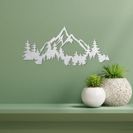 Majestic mountains and forests in a delicate decorative illustration