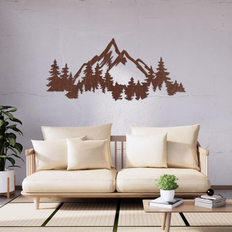 Modern wooden wall decoration mountains and forest - CEADER