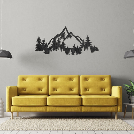 Modern decoration with a natural motif of mountains and forests