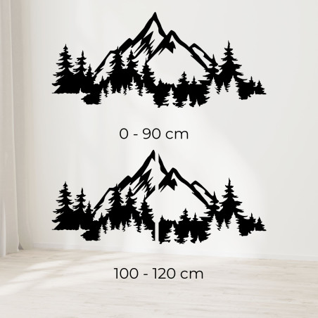 Modern decoration with a natural motif of mountains and forests