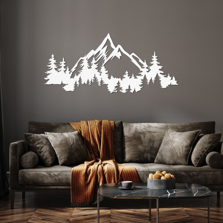 Modern decoration with a natural motif of mountains and forests