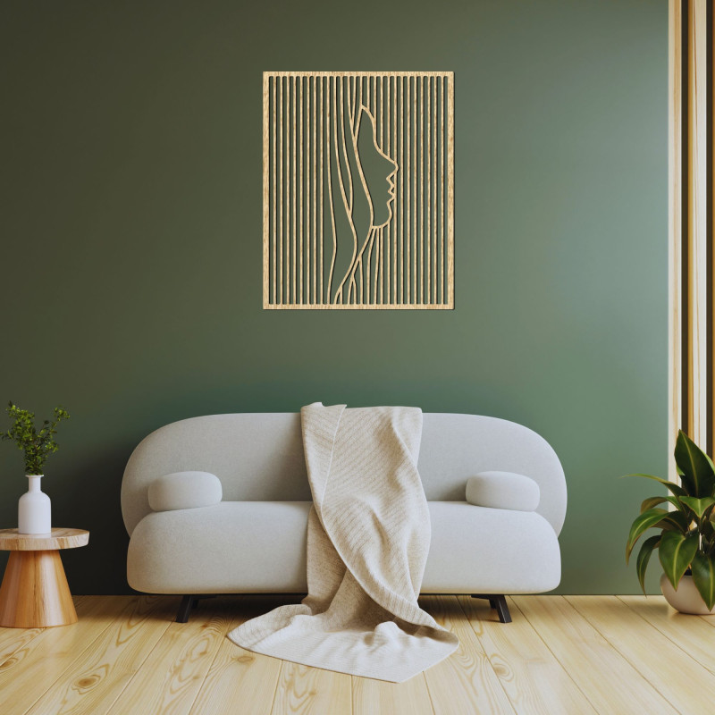 Wooden wall decoration silhouette of a woman's face - PERSONA