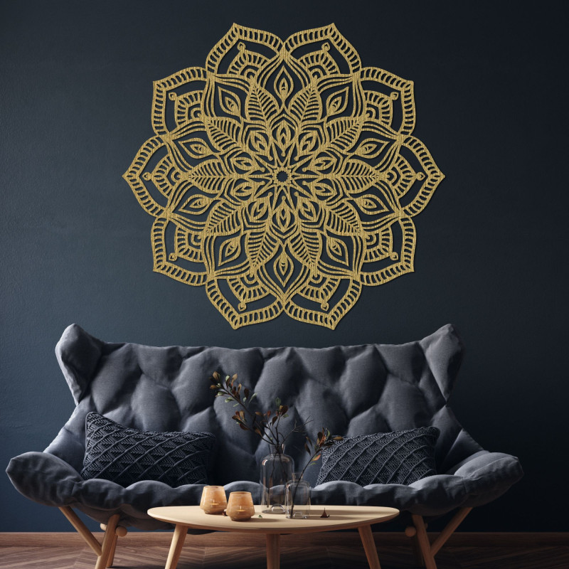 Elegant wooden mandala as a wall decoration full of harmony and peace