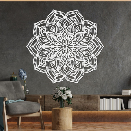Elegant wooden mandala as a wall decoration full of harmony and peace