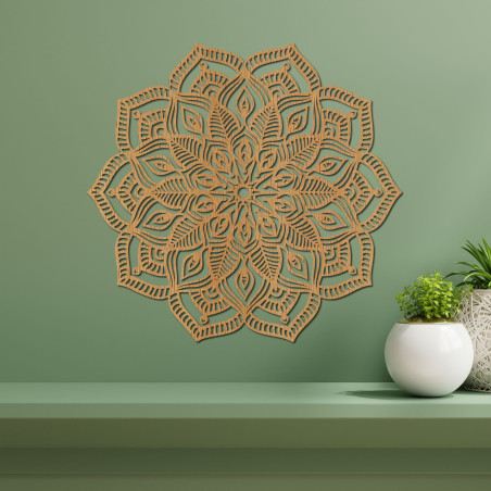 Elegant wooden mandala as a luxurious wall decoration full of harmony and peace