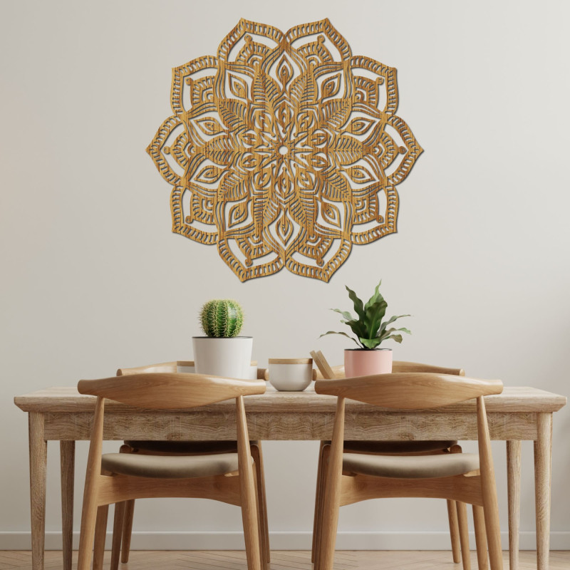 Elegant wooden mandala as a luxurious wall decoration full of harmony and peace
