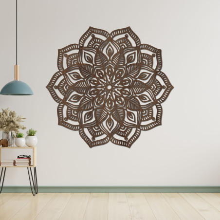 Elegant wooden mandala as a luxurious wall decoration full of harmony and peace