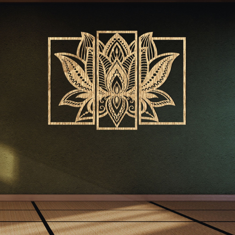 Impressive wooden decoration lotus flower | PURUS