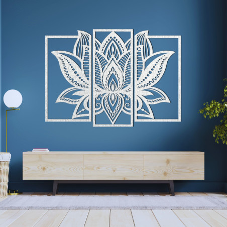 Impressive wooden lotus flower decoration - PURUS