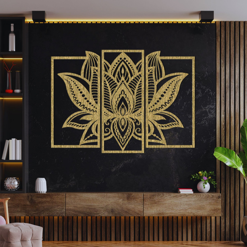 Impressive wooden decoration lotus flower | PURUS