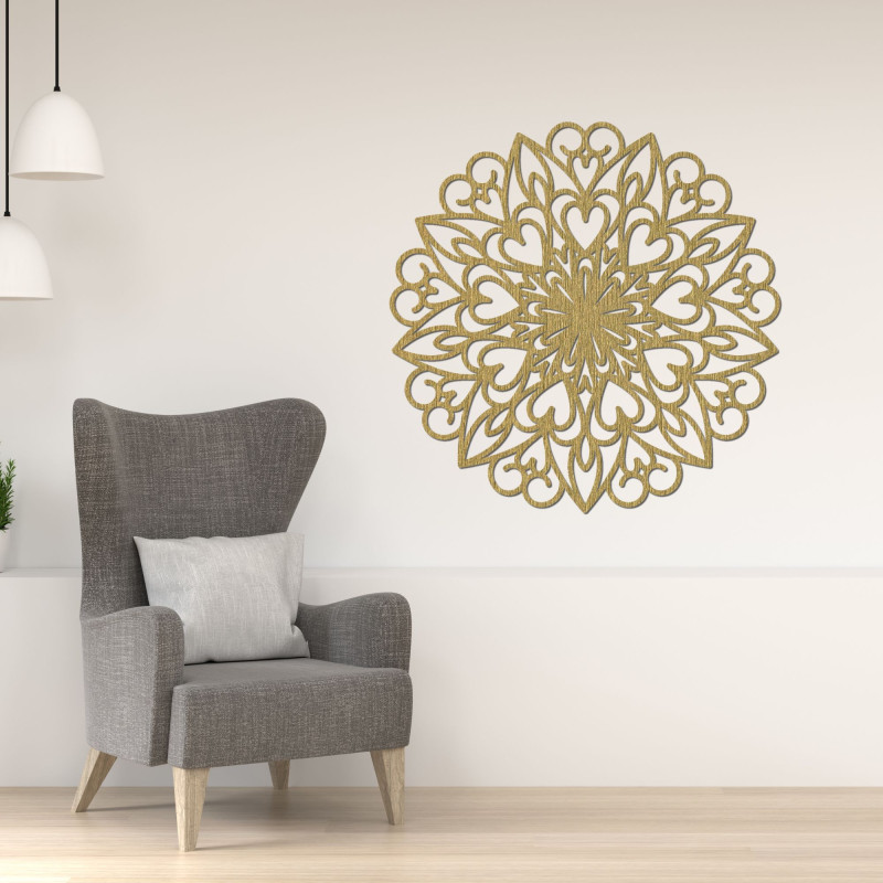 Carved mandala, wooden wall decoration - FARLIKT